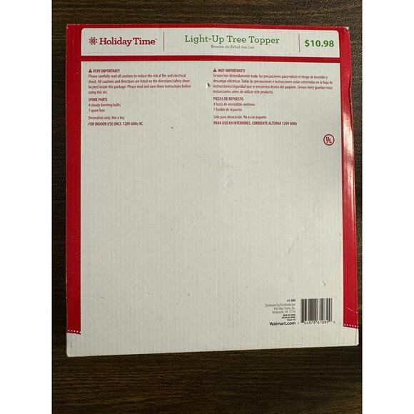 Christmas Tree Light Up Star Tree Topper NWT NIB - Picture 4 of 4